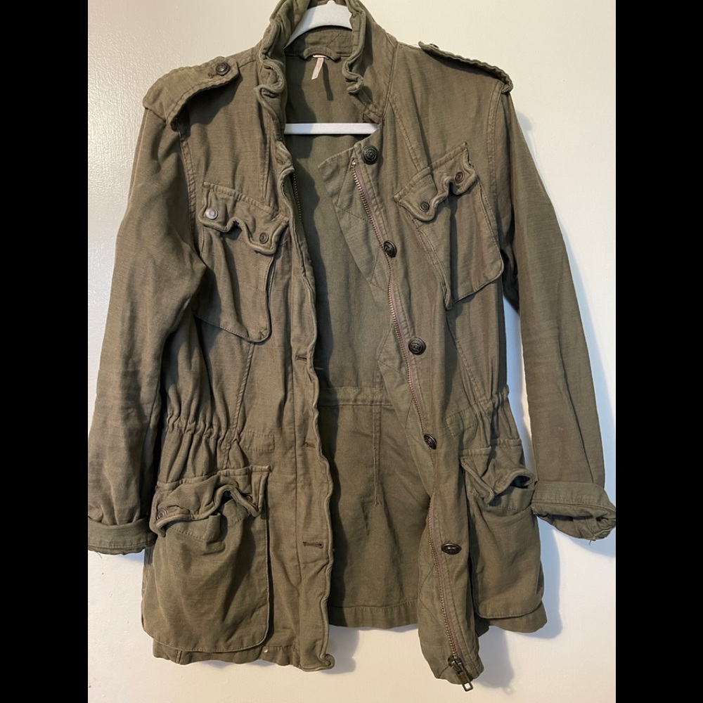 Free people army green jacket